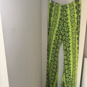 Boohoo Neon Snake Print Skinny Pants